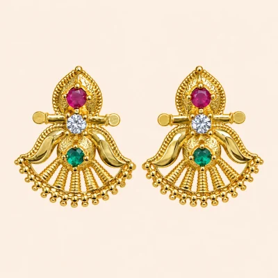 Royal Ruby Emerald Earring