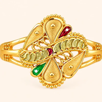 Royal Peacock Paisley Ring