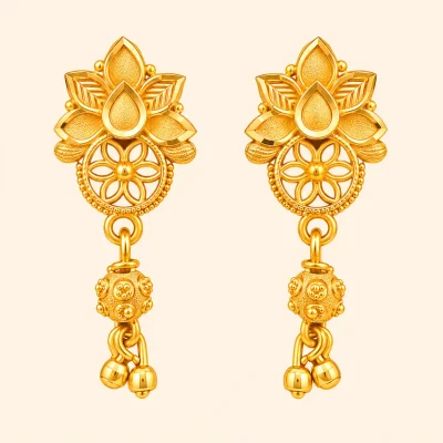 Floral Lotus Drop Earrings