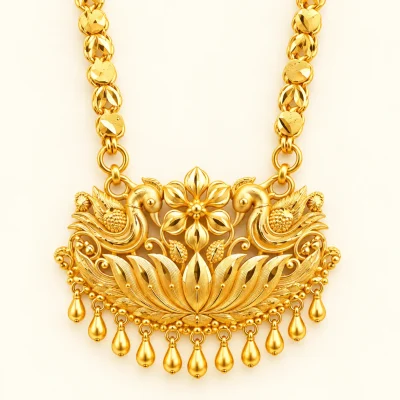 Peacock Floral Temple Chain