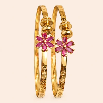 Ruby Stone ball Design Bracelet