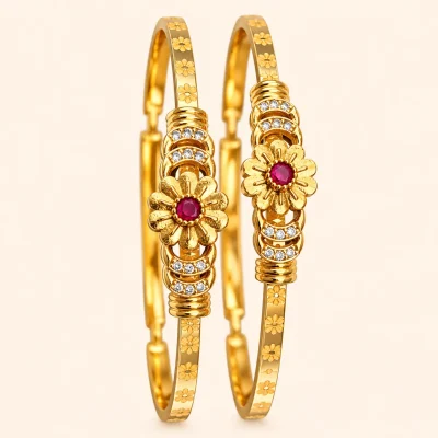 Pink Flower Design Bracelet