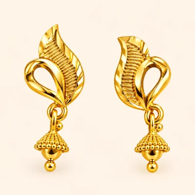 Elegant Leaf Jhumka Earrings