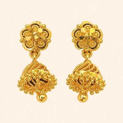 Traditional Floral Jhumka Earrings