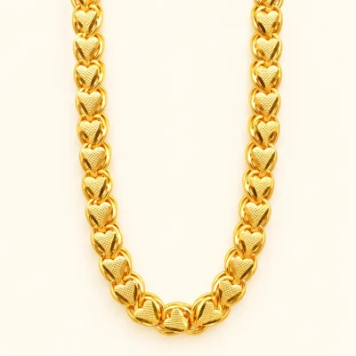 Heart Link Gold Chain