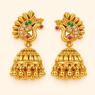 Traditional Peacock Jhumka Earrings