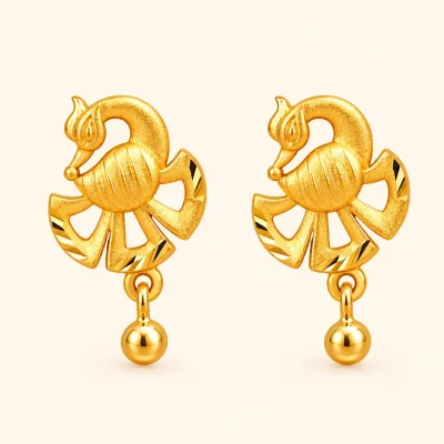 Elegant Peacock Drop Earrings