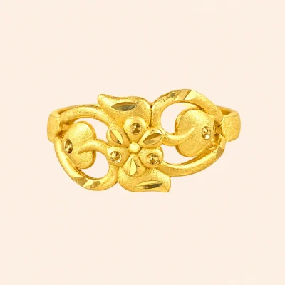 Floral Leaf Designer Ring