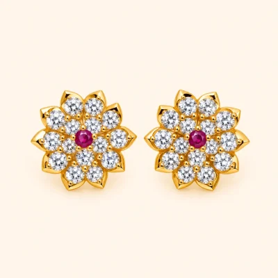 Impon Ruby Floral Stud