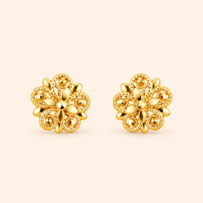 Royal Floral Gold Earring