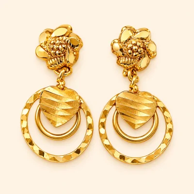 Floral Heart Hoop Earrings