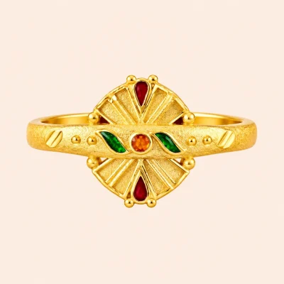 Royal Ruby Green Stone Ring